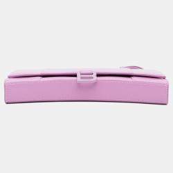 Pre Owned Balenciaga Hourglass Stretch Pink Leather Shoulder Bag