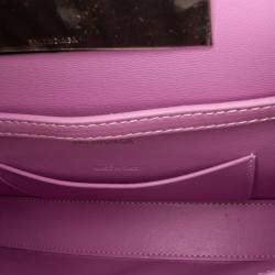 Pre Owned Balenciaga Hourglass Stretch Pink Leather Shoulder Bag