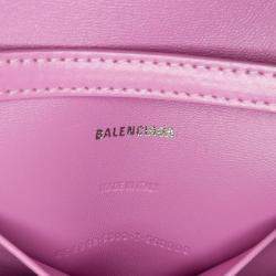 Pre Owned Balenciaga Hourglass Stretch Pink Leather Shoulder Bag