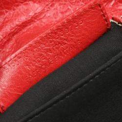 Pre Owned Balenciaga Envelope Red Leather Shoulder Bag