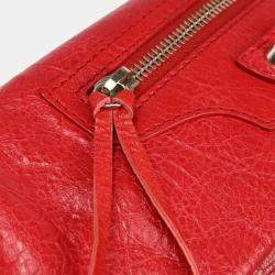 Pre Owned Balenciaga Envelope Red Leather Shoulder Bag