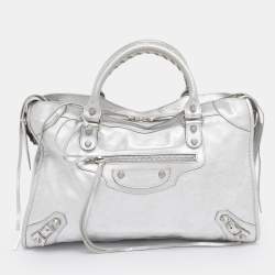 Pre Owned Balenciaga Silver Leather RH Classic City Bag