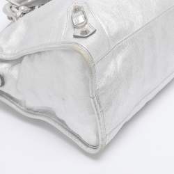 Pre Owned Balenciaga Silver Leather RH Classic City Bag