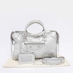 Pre Owned Balenciaga Silver Leather RH Classic City Bag