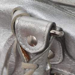 Pre Owned Balenciaga Silver Leather RH Classic City Bag