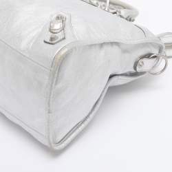 Pre Owned Balenciaga Silver Leather RH Classic City Bag