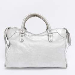 Pre Owned Balenciaga Silver Leather RH Classic City Bag