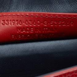 Pre Owned Balenciaga Red Lizard Embossed Leather Mini Trapeze Maillon Top Handle Bag