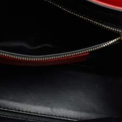 Pre Owned Balenciaga Red Lizard Embossed Leather Mini Trapeze Maillon Top Handle Bag