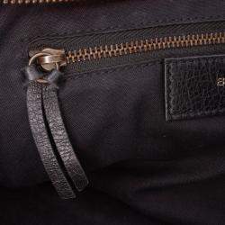 Pre Owned Balenciaga Black Multicolor Small Lambskin Motocross Striped Classic City Satchel