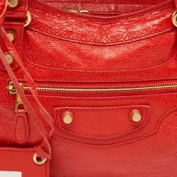 Pre Owned Balenciaga Orange Leather RGH Town Bag
