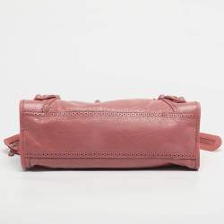 Pre Owned Balenciaga Pink Leather Brogues Classic City Tote