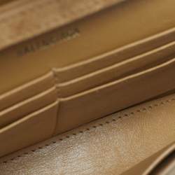 Pre Owned Balenciaga Gold Suede Crystal Embellished Hourglass Wallet on Chain