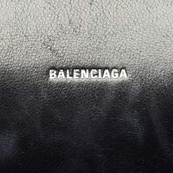 Pre Owned Balenciaga Grey Suede Crystal Embellished XS Hourglass Top Handle Bag