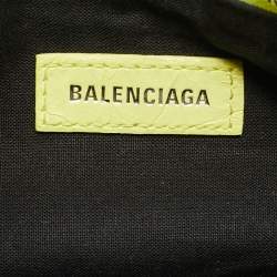 Pre Owned Balenciaga Neon Green Leather XS Le Cagole Shoulder Bag