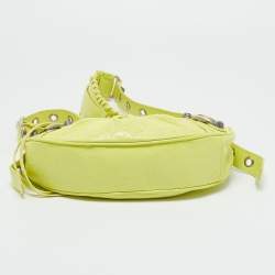 Pre Owned Balenciaga Neon Green Leather XS Le Cagole Shoulder Bag