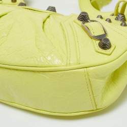 Pre Owned Balenciaga Neon Green Leather XS Le Cagole Shoulder Bag