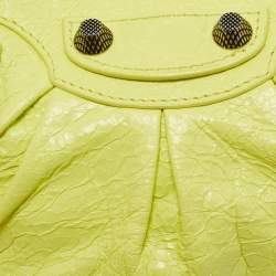 Pre Owned Balenciaga Neon Green Leather XS Le Cagole Shoulder Bag