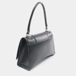 Pre Owned Balenciaga Hourglass Black Leather Handbag