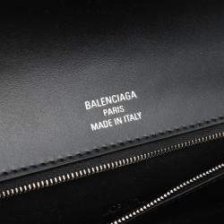 Pre Owned Balenciaga Hourglass Black Leather Handbag