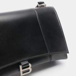 Pre Owned Balenciaga Hourglass Black Leather Handbag
