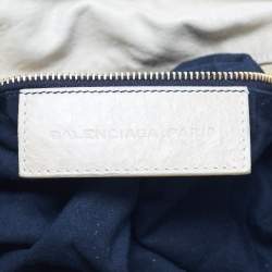 Pre Owned Balenciaga Cream Leather GGH Brief Tote