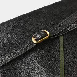 Pre Owned Balenciaga Envelope Black Leather Shoulder Bag