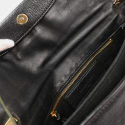 Pre Owned Balenciaga Envelope Black Leather Shoulder Bag