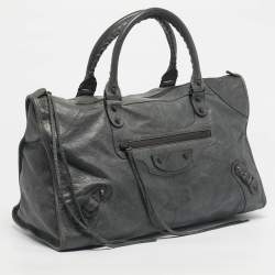Pre Owned Balenciaga Dark Grey Leather Classic RH Work Bag