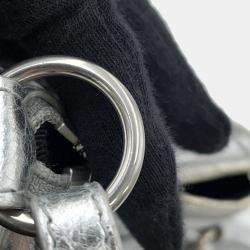 Pre Owned Balenciaga Le Cagoule Silver Leather Nano 2-Way Shoulder Bag