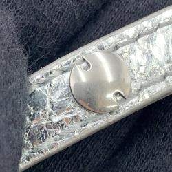 Pre Owned Balenciaga Le Cagoule Silver Leather Nano 2-Way Shoulder Bag