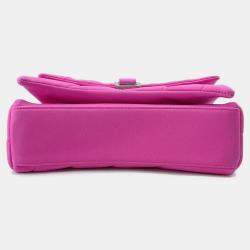 Pre Owned Balenciaga Crush Pink Quilted Nylon Shoulder Bag
