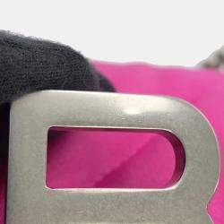 Pre Owned Balenciaga Crush Pink Quilted Nylon Shoulder Bag