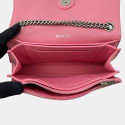 Pre Owned Balenciaga Crush XS Pink Leather Shoulder Bag