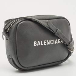 Pre Owned Balenciaga Grey Leather XS Everyday Camera Bag