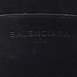 Pre Owned Balenciaga Green Leather Small Triangle Zip Pouch