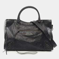 Pre Owned Balenciaga City Medium Black Leather Shoulder Bag