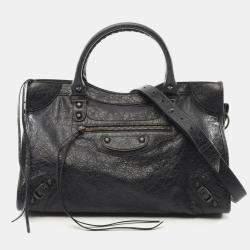 Pre Owned Balenciaga City Medium Black Leather Shoulder Bag