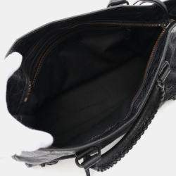 Pre Owned Balenciaga City Medium Black Leather Shoulder Bag