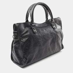 Pre Owned Balenciaga City Medium Black Leather Shoulder Bag