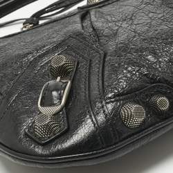 Pre Owned Balenciaga Black Leather Le Cagole Wristlet Pouch