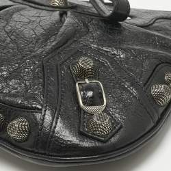 Pre Owned Balenciaga Black Leather Le Cagole Wristlet Pouch