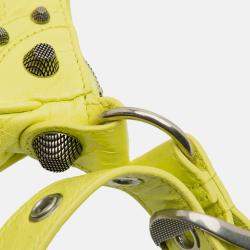 Pre Owned Balenciaga Yellow Lambskin Motocross Le Cagole XS