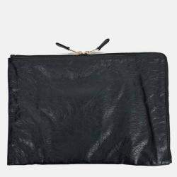 Pre Owned Balenciaga Black Leather New Giant Clutch