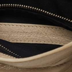 Pre Owned حقيبة بالنسياغا ميني مدينة الحافة المعدنية جلد بيج