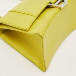 Pre Owned Balenciaga Yellow Leather Small Hourglass Top Handle Bag