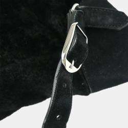 Pre Owned Balenciaga Black Suede Traveller Backpack