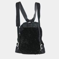 Pre Owned Balenciaga Black Suede Traveller Backpack