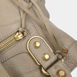 Pre Owned Balenciaga Beige Leather The Town 2way Handbag
