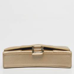 Pre Owned Balenciaga Gold Leather Hourglass Wallet on Chain
